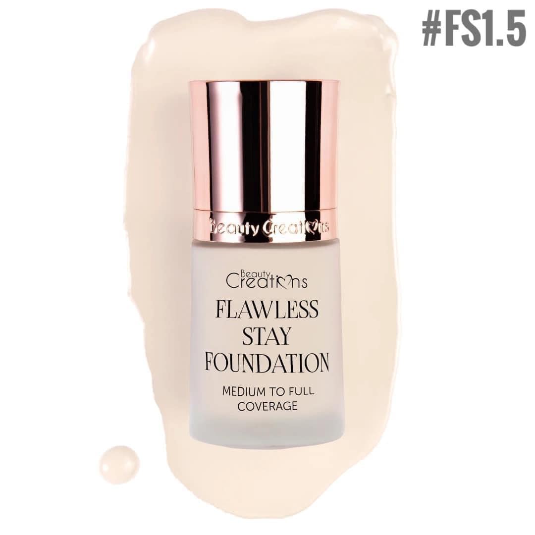 Flawless Stay Foundation Beauty Creations Tono FS1.5 - azukarmodaybelleza