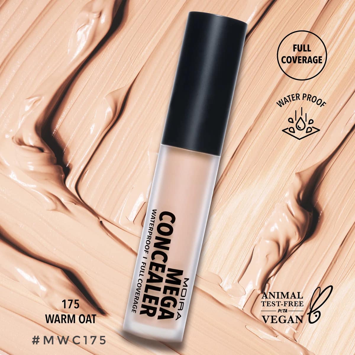 Mega Concealer Waterproof full coverage Warm Oat - azukarmodaybelleza