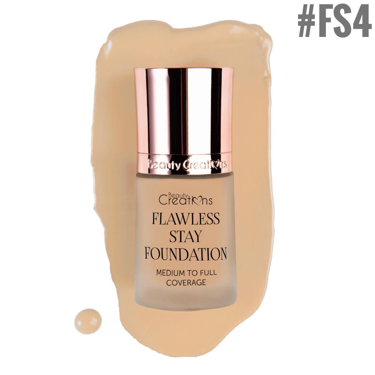 Flawless Stay Foundation Beauty Creations Tono FS4 - azukarmodaybelleza
